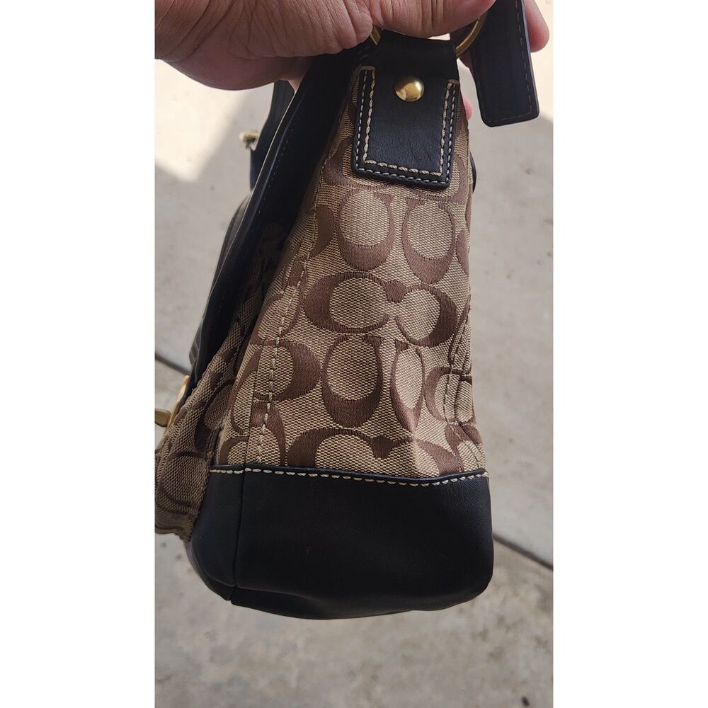 Coach Medium F12857 Vintage Ali Beige & Brown Signature C Turn Lock Shoulder Bag - Picture 7 of 11